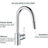 GROHE Robinet de cuisine évier Get, robinet avec douchette extractible, bec e...