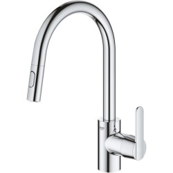 GROHE Robinet de cuisine évier Get, robinet avec douchette extractible, bec e...