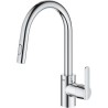 GROHE Robinet de cuisine évier Get, robinet avec douchette extractible, bec e...