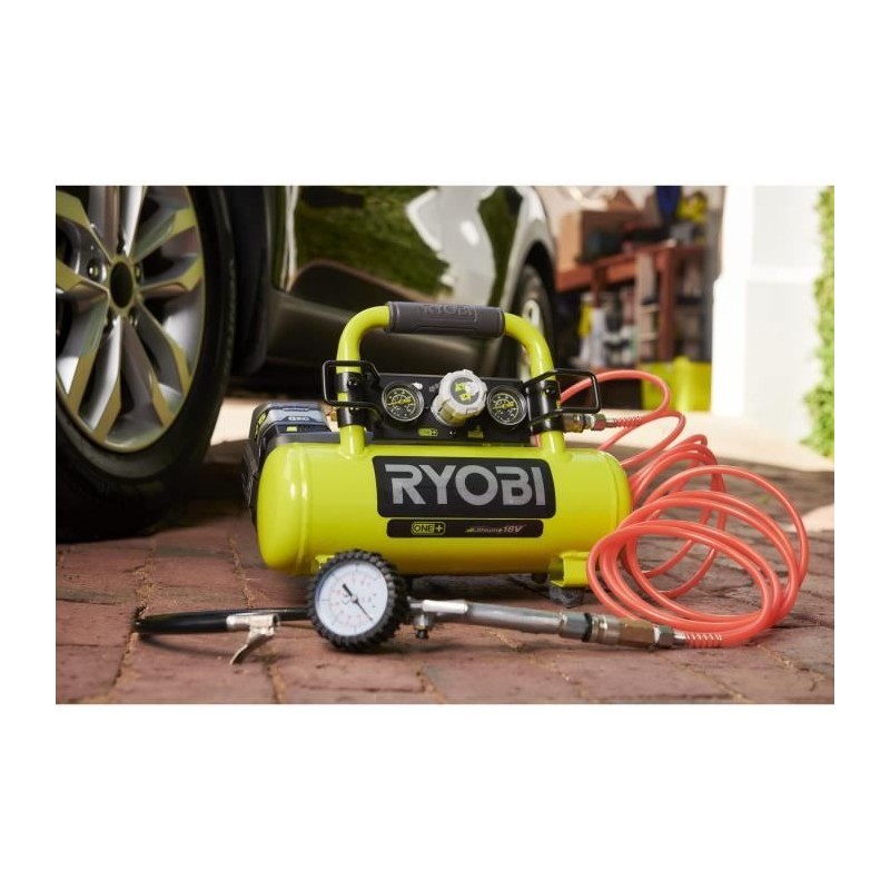 RYOBI - Compresseur a cuve 18V ONE+ - 3,8 L / 0,6 CV - 8 bars - R18AC-0