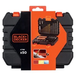 Coffret perçage vissage - BLACK+DECKER - A7188-XJ - 50 accessoires - forets, ...