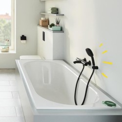 Ensemble de douche avec pommeau 2 jets, support et flexible - GROHE Vitalio C...