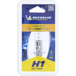Ampoule H1 LIFE+100% 55W - MICHELIN -Feu de croisement, route, antibrouillard.