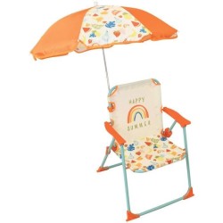 FUN HOUSE Fruity's Chaise pliante camping avec parasol - H.38.5 xl.38.5 x P.3...