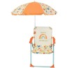 FUN HOUSE Fruity's Chaise pliante camping avec parasol - H.38.5 xl.38.5 x P.3...