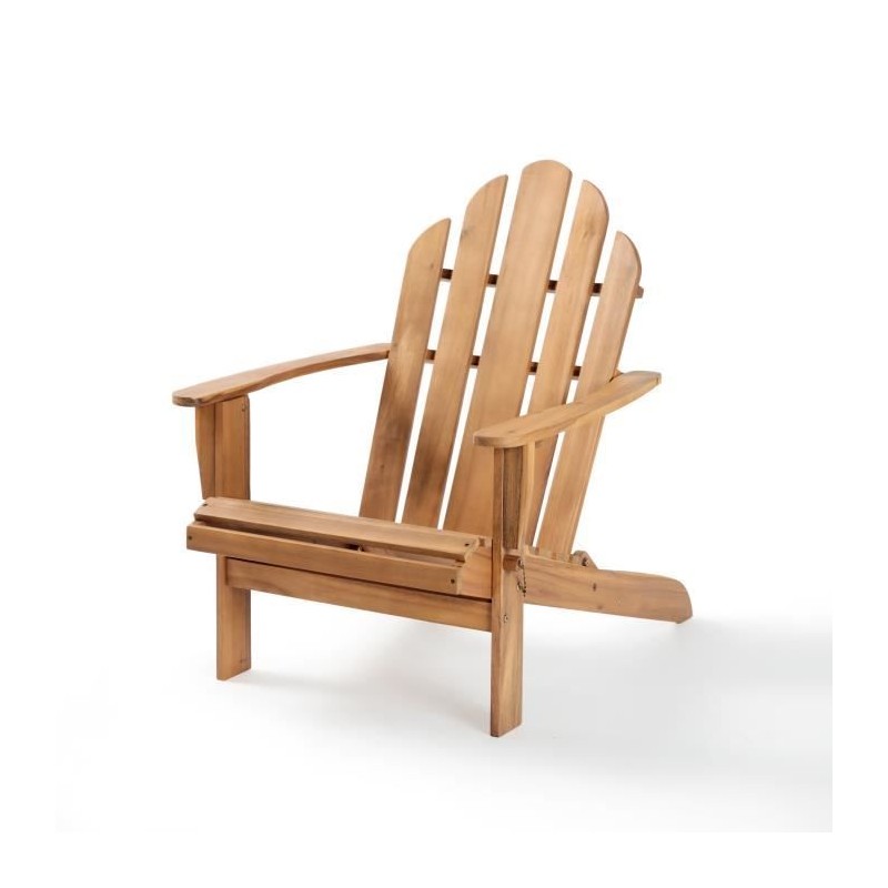 Fauteuil de jardin Adirondack pliable en bois d'Acacia FSC - 72,5 x 89,5 x H....