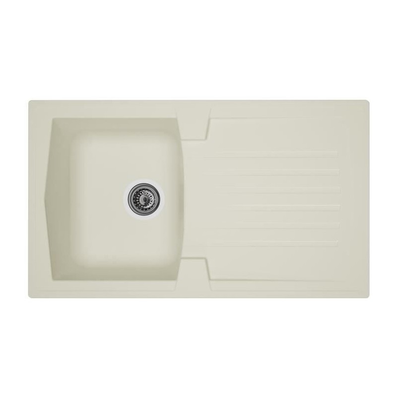 STRADOUR Evier cuisine a encastrer 1 bac + 1 égouttoir Arena - Résine - 86 x ...