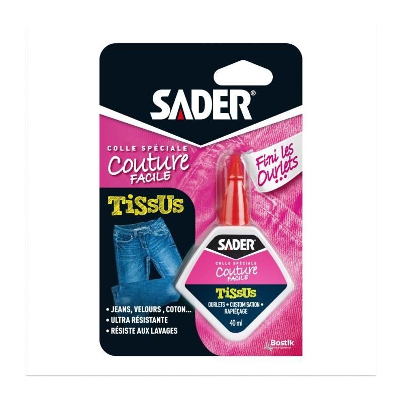 Colle textile - SADER - Tissus et textiles - Ourlets et customisation - Résis...
