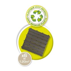 Smoby - Set de 6 dalles - Plancher de Maison - Anti-UV - 45x45cm - Effet text...