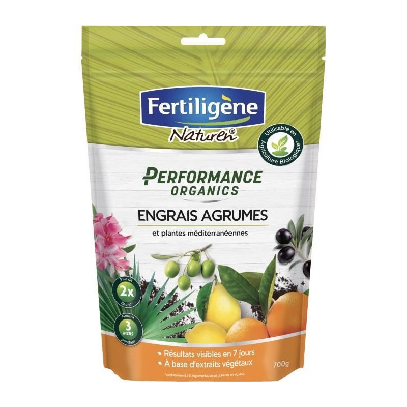 FERTILIGENE Engrais Performance Organics Agrumes, Plantes Méditerranéennes - ...