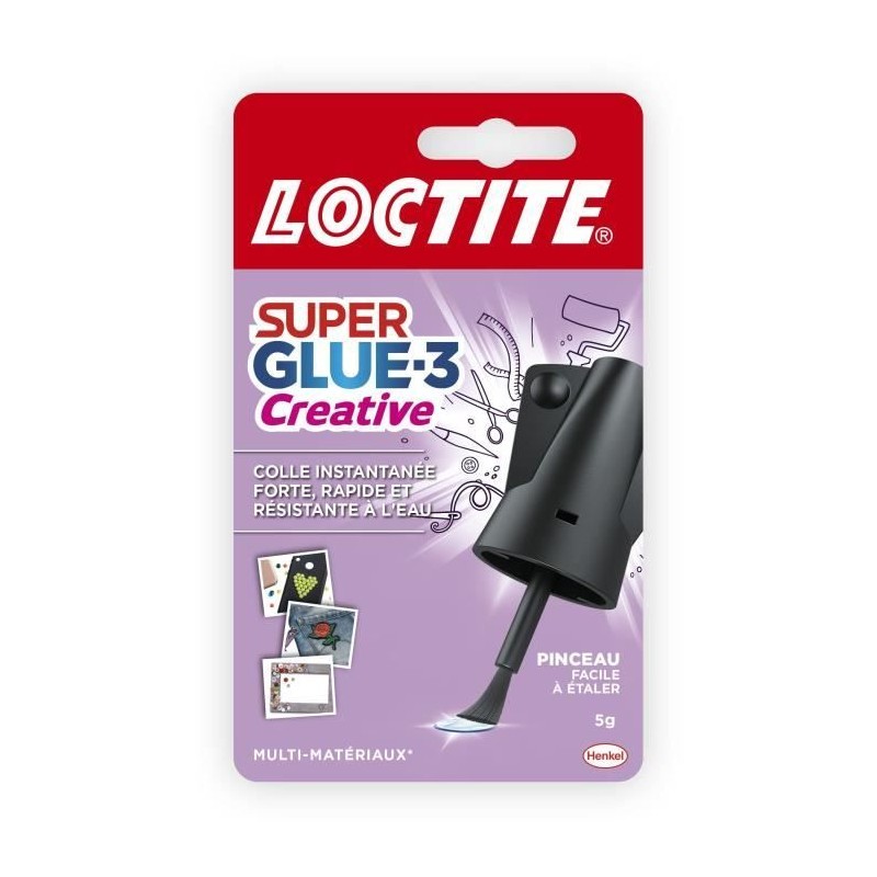 Colles cyanocrylates - LOCTITE - SUPERGLUE-3P - Creative pinceau - Bouteille 5g