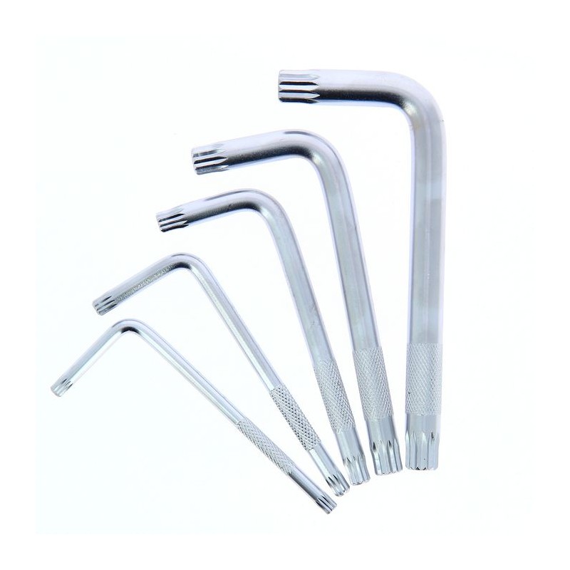 jeu de 5 clés coudées XZN - PRECISION STEEL - 12 Pans mâles - 5-6-8-10-12 - A...
