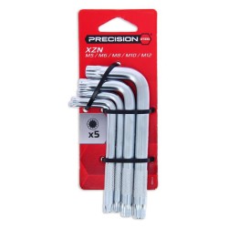 jeu de 5 clés coudées XZN - PRECISION STEEL - 12 Pans mâles - 5-6-8-10-12 - A...