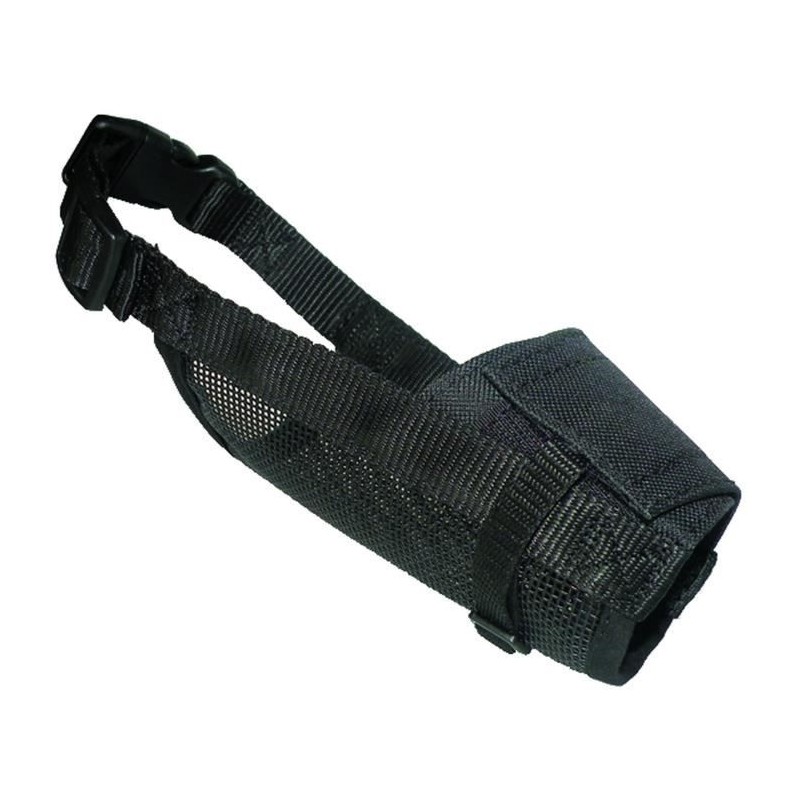 YAGO Museliere en Nylon Noir pour Grand Chien, Partie Museau avec Filet Respi...