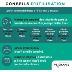 Comprimés contre les vers intestinaux - VETOCANIS - VerZen - Pour chien et ch...