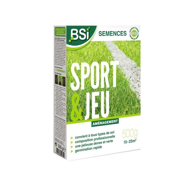 BSI - Semences De Gazon - Sport Ou Jeu - Avec Enrobage Protecteur - Tres Haut...