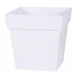 Pot de fleurs carré - EDA - TOSCANE - 22 L - 32 x 32 x H 32 cm - Blanc