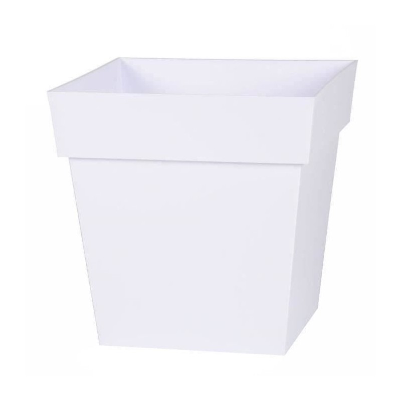 Pot de fleurs carré - EDA - TOSCANE - 22 L - 32 x 32 x H 32 cm - Blanc