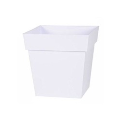 Pot de fleurs carré - EDA - TOSCANE - 22 L - 32 x 32 x H 32 cm - Blanc