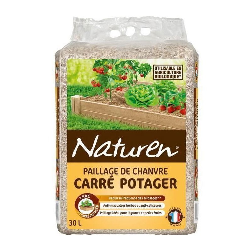 Paillage Carré potager UAB 30 L - Format adapté carré potager - Empeche la le...