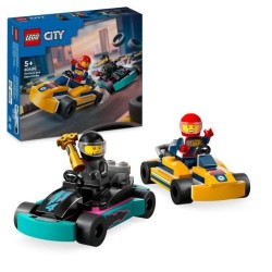 LEGO 60400 City Les Karts et les Pilotes de Course, Jouet avec 2 Karting, ave...