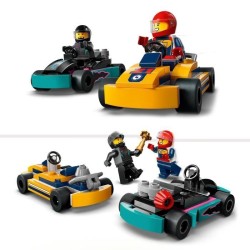 LEGO 60400 City Les Karts et les Pilotes de Course, Jouet avec 2 Karting, ave...