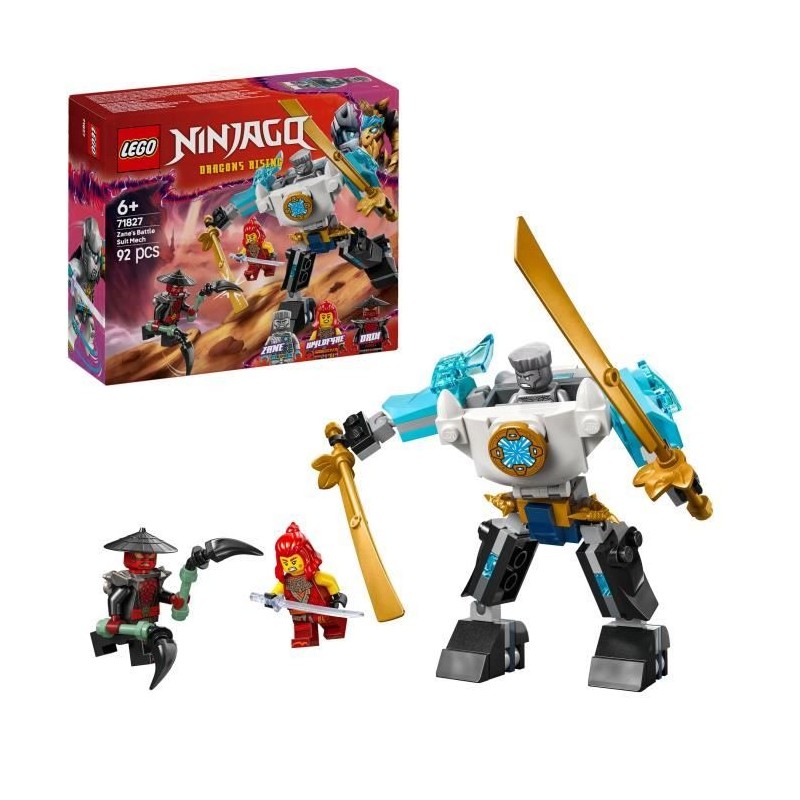 LEGO NINJAGO 71827 La super armure robot de Zane - Jeu de rôle Ninja pour gar...