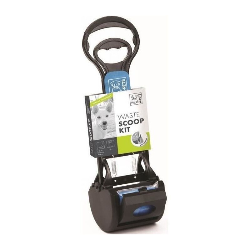 M-PETS Kit pelle a déjection Waste Scoop Kit - 38x12x10,5cm - Noir et bleu - ...