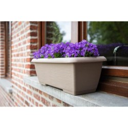 Jardiniere - GARDEN ID Teramo - Taupe 60 cm - Solidité - Réserve d'eau intégr...