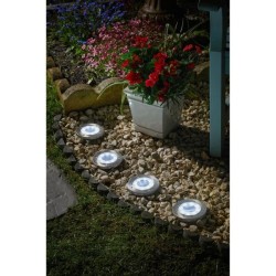 Pack de 4 Spots solaires UpSMART GARDEN -Light - 5 lumens - Acier - LED intég...