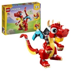 LEGO 31145 Creator 3en1 Le Dragon Rouge Jouet avec 3 Figurines d'Animaux, don...