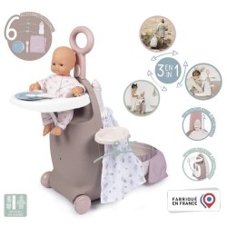 Valise Nurserie 3 en 1 - Baby Nurse - Pour Poupons jusqu'a 42cm - Beige/Rose/...