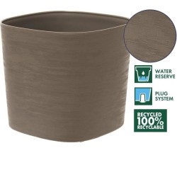 Pot avec réserve d'eau - GARDEN ID Respect - Taupe 20 x 20 cm - 100% déchets ...