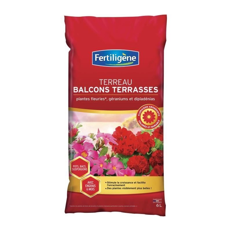 Terreau balcons terrasses 6L - FERTILIGeNE