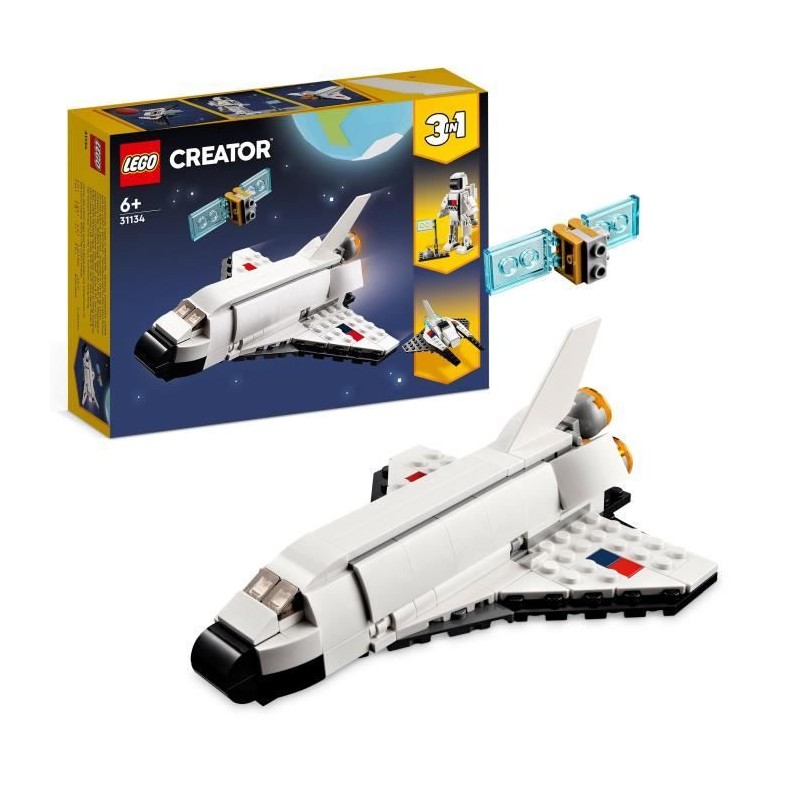 LEGO Creator 3-en-1 31134 La Navette Spatiale, Jouet Figurine Astronaute avec...