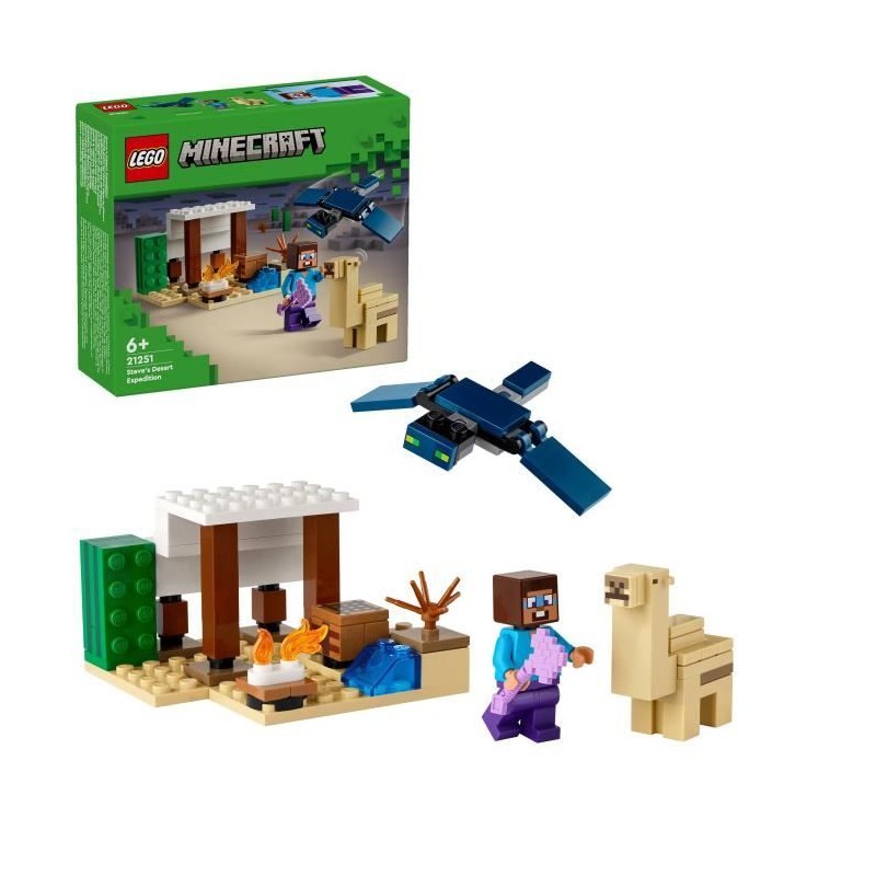 LEGO 21251 Minecraft L'Expédition de Steve dans le Désert, Jouet de Jeu Vidéo...