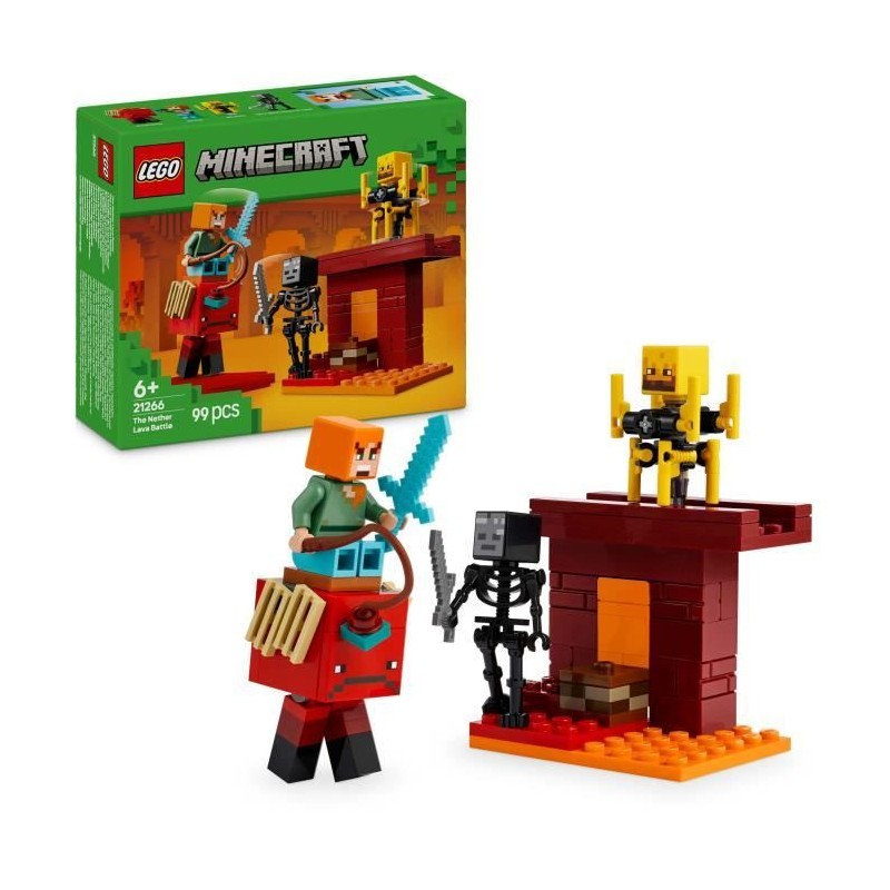 LEGO Minecraft 21266 La bataille de la lave du Nether - Jouet pour fans de je...