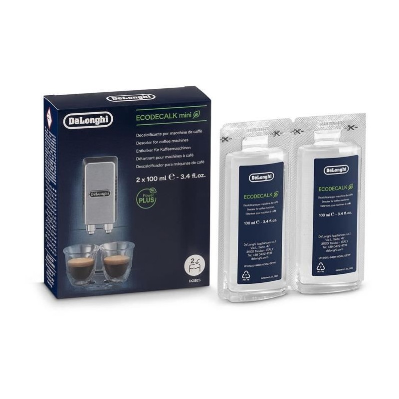 DELONGHI DLS C200 Détartrant EcoDecalk Mini 2x100ml pour toutes les machines ...