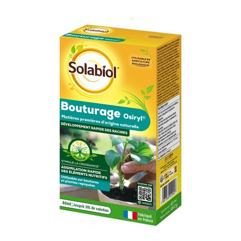SOLABIOL Bouturage osiryl - 40ml - Jusqu'a 20L de solution - Stimulateur raci...