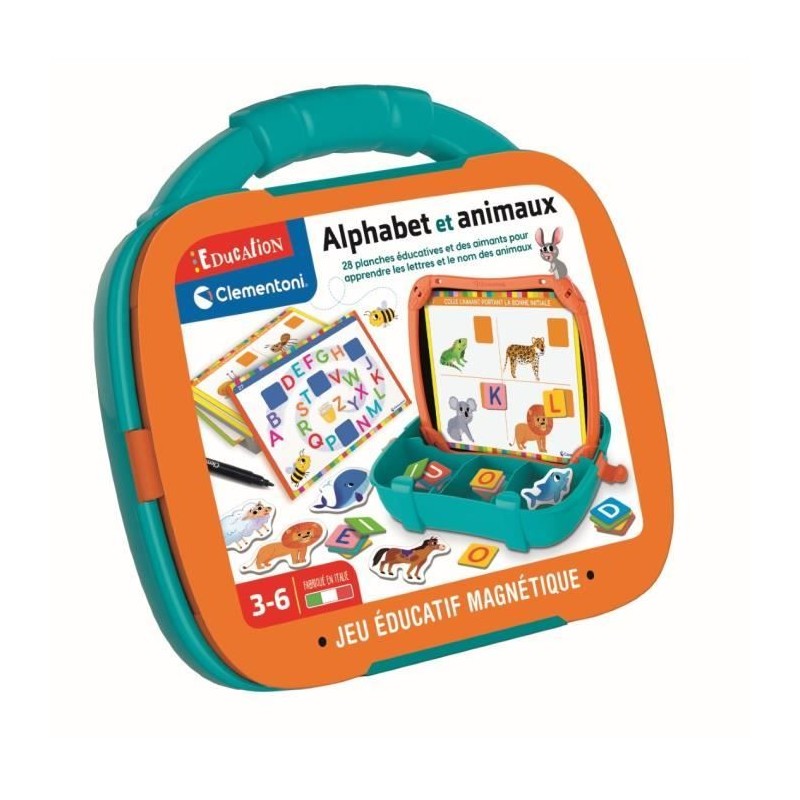 Mallette Lettres & Animaux magnétiques - Clementoni - Des 3 ans -