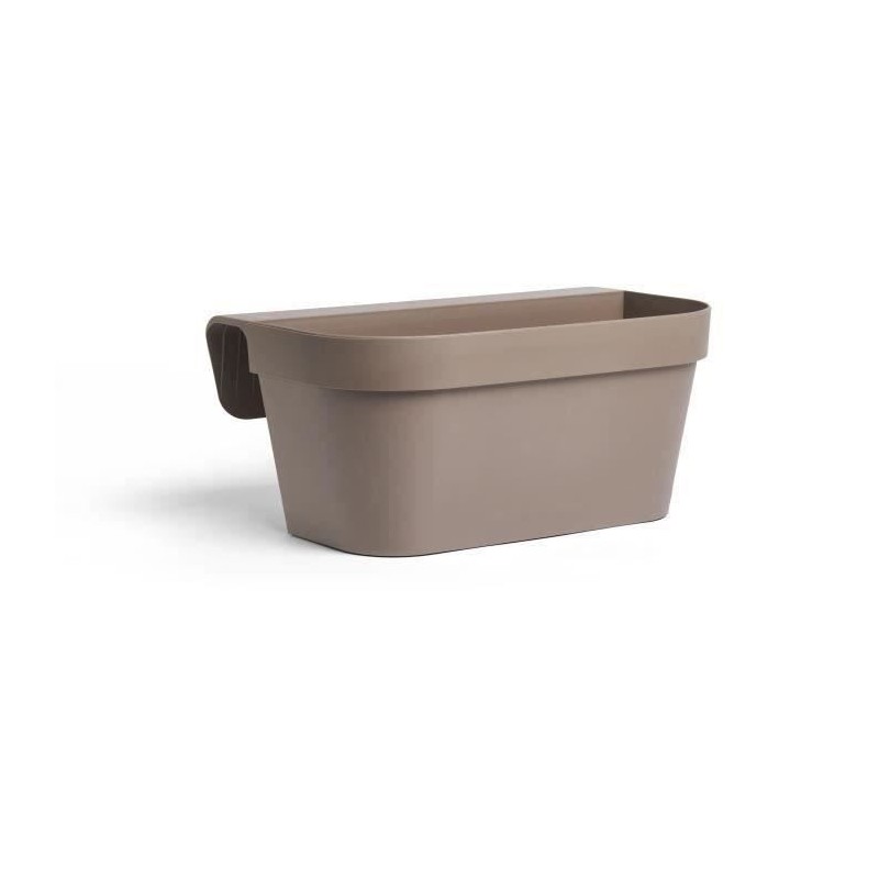 Jardiniere+crochet - GARDEN ID Star - Taupe 50 x 21 cm - Fixation facile - Ré...