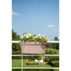 Jardiniere+crochet - GARDEN ID Star - Taupe 50 x 21 cm - Fixation facile - Ré...