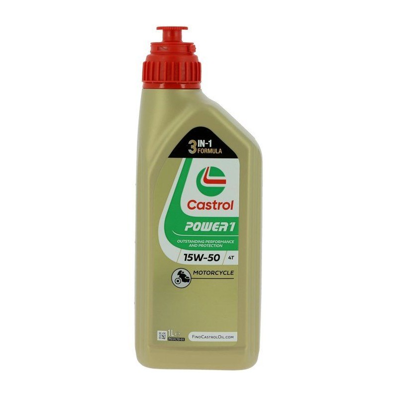 Huile moteur - CASTROL Power 1 4T 15W-50 - 1L - 15W50