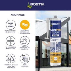 Mastic colle/joint - BOSTIK - Flexpro PU811 - Tous matériaux - Intérieur/exté...