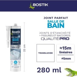 Mastic salle de bain - BOSTIK - Joint Parfait - Étanchéité silicone - Anti mo...