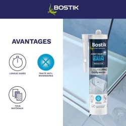 Mastic salle de bain - BOSTIK - Joint Parfait - Étanchéité silicone - Anti mo...