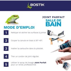Mastic salle de bain - BOSTIK - Joint Parfait - Étanchéité silicone - Anti mo...
