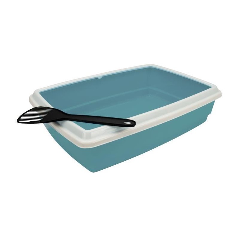 AIME Bac a litiere avec rebord 54 x 40 x 14 cm  + Pelle - Pour chat