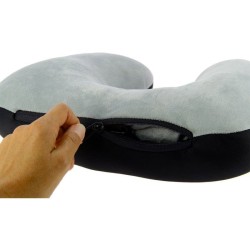 Coussin microbilles 2en1 Cale nuque et Oreiller 37x29x10cm - KINE TRAVEL - Mi...