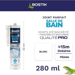 Mastic salle de bain - BOSTIK - Joint Parfait - Étanchéité silicone - Anti mo...
